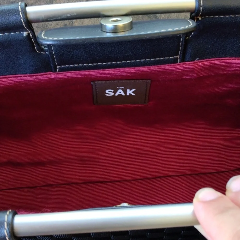 The Sak Black Woven Clutch with Silver Handle - Picture 6 of 8